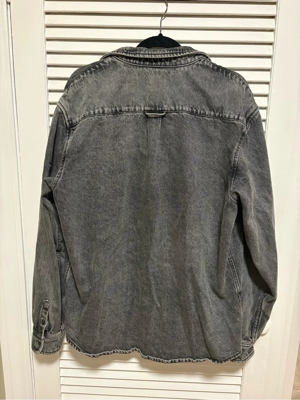 Washed Black Denim Jacket - Men's Casual Button-Up